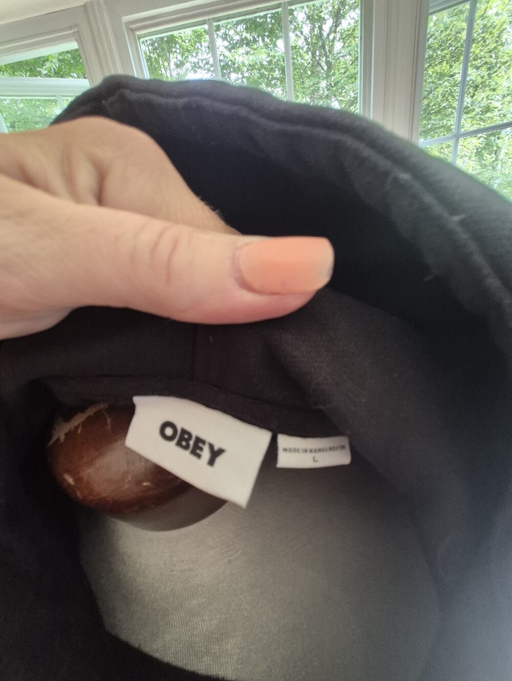 3/$99 Obey Black Pullover Hoodie with White Logo - Picture 5 of 5